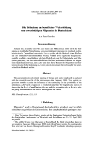 Die Teilnahme an beruflicher Weiterbildung von erwerbstätigen Migranten in Deutschland