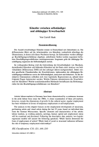 Künstler zwischen selbständiger und abhängiger Erwerbsarbeit