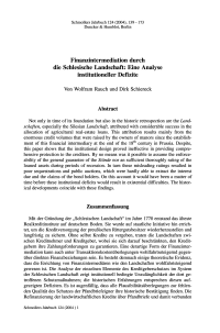 Finanzintermediation durch die Schlesische Landschaft: Eine Analyse institutioneller Defizite