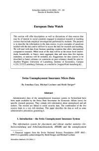 Swiss Unemployment Insurance Micro Data