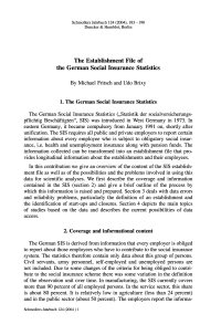 The Establishment File of the German Social Insurance Statistics