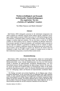 Wettbewerbsfähigkeit und Dynamik institutioneller Standortbedingungen: Ein empirischer Test des "Varieties-of-Capitalism"-Ansatzes