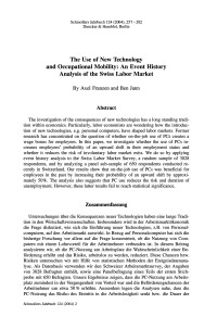 The Use of New Technology and Occupational Mobility: An Event History Analysis of the Swiss Labor Market