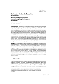 Sind härtere Strafen für Korruption erforderlich?