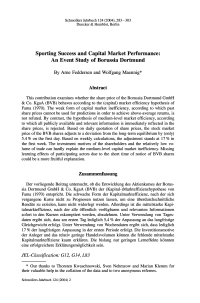 Sporting Success and Capital Market Performance: An Event Study of Borussia Dortmund