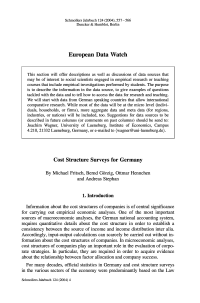 Cost Structure Surveys for Germany