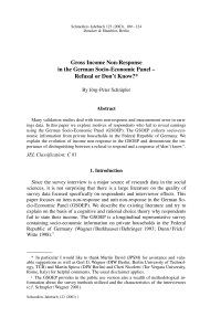 Gross Income Non-Response in the German Socio-Economic Panel – Refusal or Don’t Know?