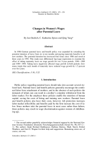 Changes in Women’s Wages after Parental Leave