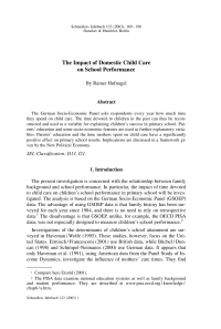 The Impact of Domestic Child Care on School Performance