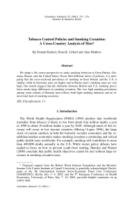 Tobacco Control Policies and Smoking Cessation: A Cross-Country Analysis of Men