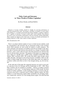 Policy Goals and Outcomes in ‘Three Worlds of Welfare Capitalism’