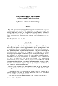 Heterogeneity in Item Non-Response on Income and Wealth Questions