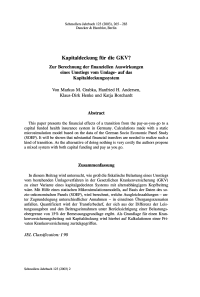 Kapitaldeckung für die GKV?