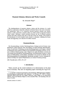 Payment Schemes, Returns and Works Councils