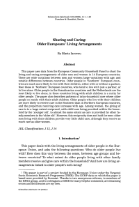 Sharing and Caring: Older Europeans’ Living Arrangements