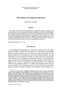 The Promises of Comparative Research