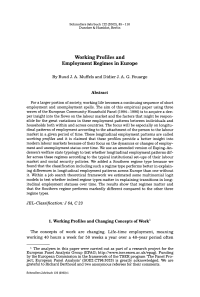 Working Profiles and Employment Regimes in Europe