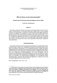 Why do firms recruit internationally?