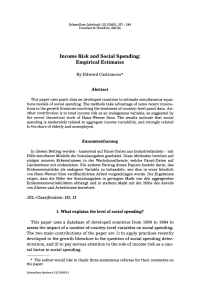 Income Risk and Social Spending: Empirical Estimates