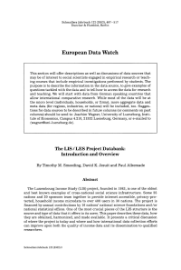 The LIS /LES Project Databank: Introduction and Overview