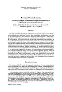 A Nation-Wide Laboratory. Examining trust and trustworthiness by integrating behavioral experiments into representative surveys