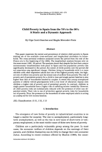 Child Poverty in Spain from the 70’s to the 90’s: A static and a dynamic approach