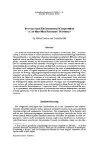 International Environmental Cooperation in the One Shot Prisoners’ Dilemma