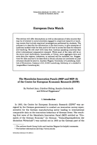 The Mannheim Innovation Panels (MIP and MIP-S) of the Centre for European Economic Research (ZEW)