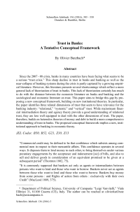 Trust in Banks: A Tentative Conceptual Framework