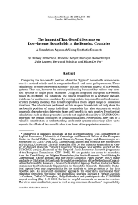 The Impact of Tax-Benefit Systems on Low-Income Households in the Benelux Countries