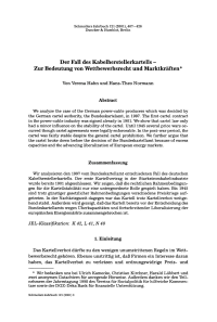 Der Fall des Kabelherstellerkartells — Zur Bedeutung von Wettbewerbsrecht und Marktkräften