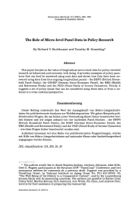 The Role of Micro-level Panel Data in Policy Research