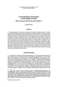 Loosening Hours Constraints on the Supply of Labor