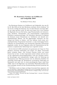 40. Konstanzer Seminar zur Geldtheorie und Geldpolitik 2009
