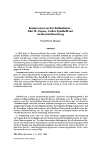 Konzessionen an den Barbarismus — John M. Keynes, Arthur Spiethoff und die Kanzlei Rosenberg