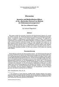 Incentive and Redistribution Effects of the „Karlsruher Entwurf zur Reform des Einkommensteuergesetzes“