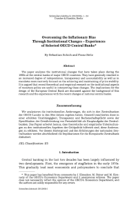 Overcoming the Inflationary Bias Through Institutional Changes - Experiences of Selected OECD Central Banks