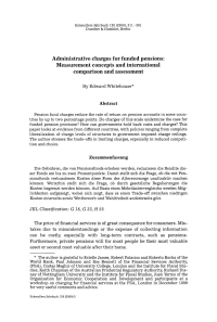 Administrative charges for funded pensions: Measurement concepts and international comparison and assessment