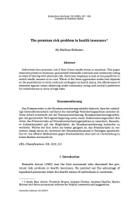 The premium risk problem in health insurance
