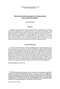 Haben Konjunkturprognosen in Deutschland einen politischen Bias?