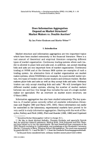 Does Information Aggregation Depend on Market Structure? Market Makers vs. Double Auction