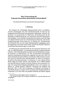 Eine Untersuchung der Ersparnis-Investitions-Korrelation in Deutschland