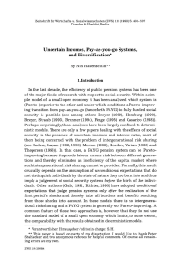Uncertain Incomes, Pay-as-you-go Systems, and Diversification