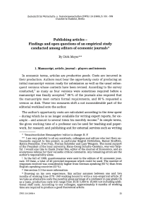 Publishing articles - Findings and open questions of an empirical study conducted among editors of economic journals