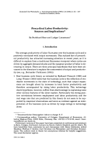 Procyclical Labor Productivity: Sources and Implications