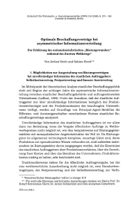 Optimale Beschaffungsverträge bei asymmetrischer Informationsverteilung