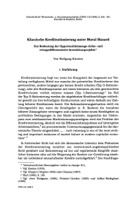 Klassische Kreditrationierung unter Moral Hazard