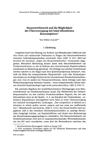 Steuerwettbewerb und die Möglichkeit der Überversorgung mit lokal öffentlichen Konsumgütern