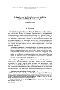 Evaluation von Real-Business-Cycle Modellen mit Burns-Mitchell-Methodologie