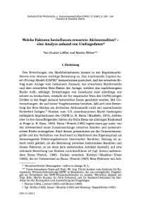Welche Faktoren beeinflussen erwartete Aktienrenditen? - eine Analyse anhand von Umfragedaten